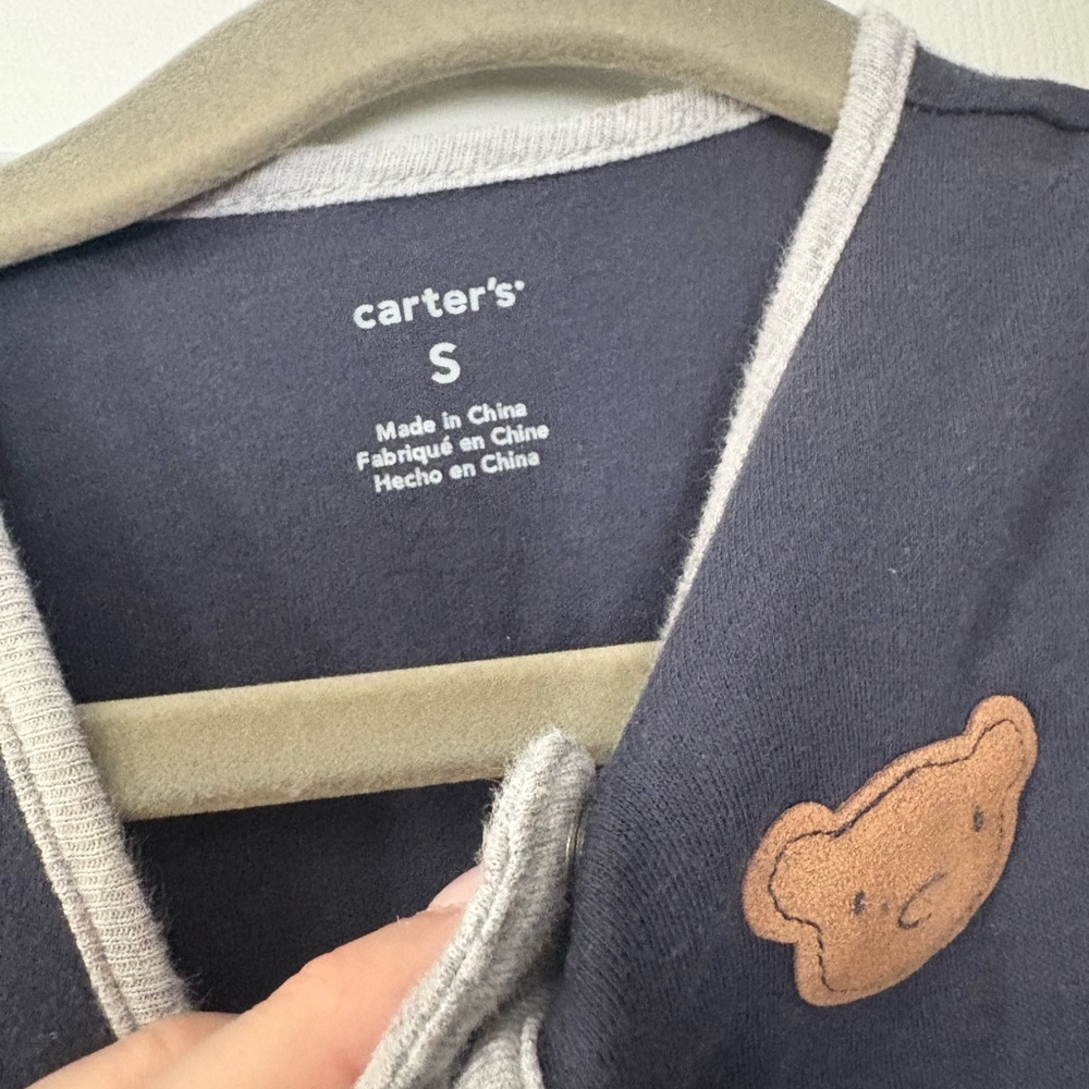 Carter's Dark Blue Onesie with Bear Detail